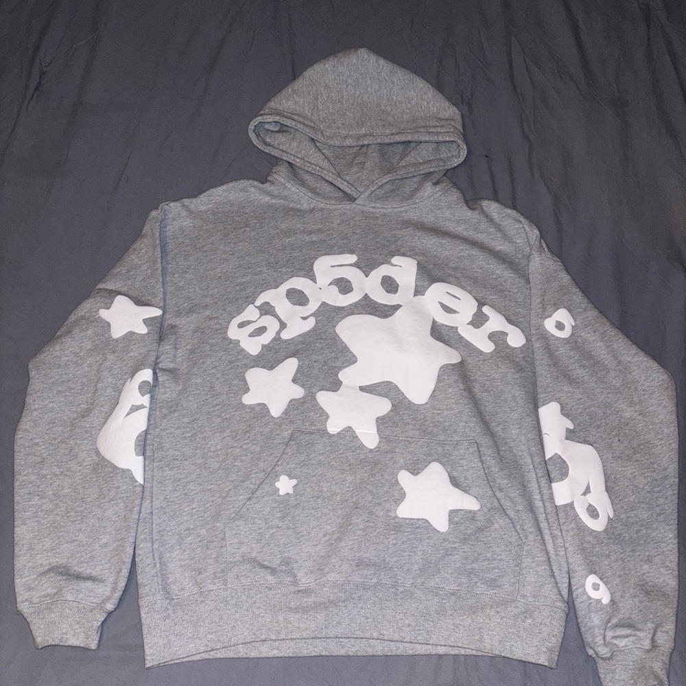 Sp5der Gray Hoodie MEDIUM